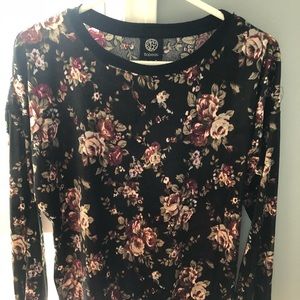 Velvet floral sweater